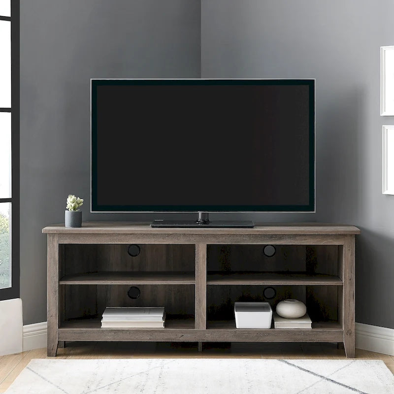 58-inch Corner TV Stand with Adjustable Shelves
