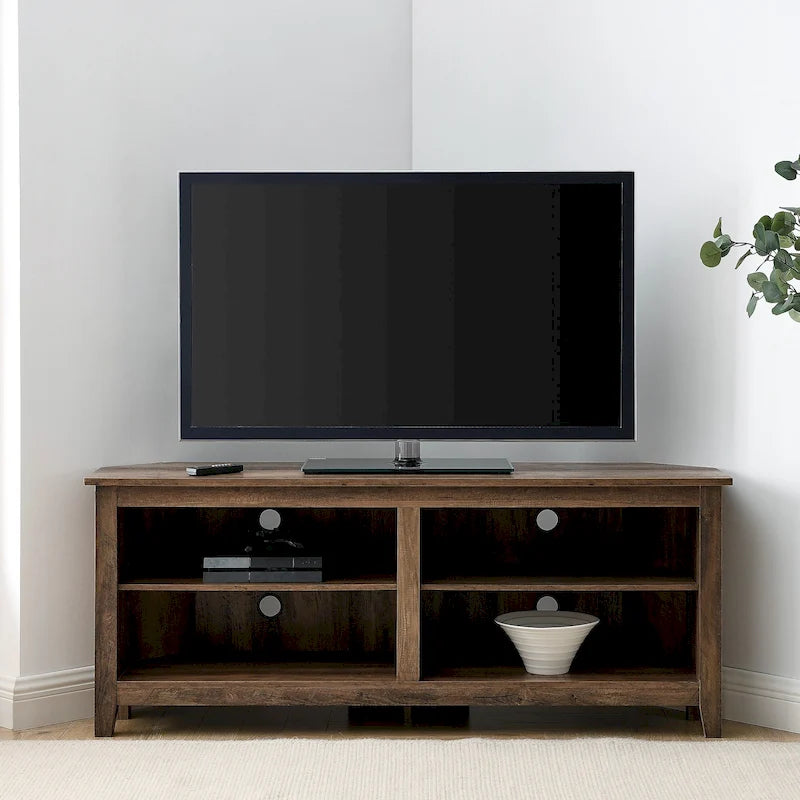 58-inch Corner TV Stand with Adjustable Shelves
