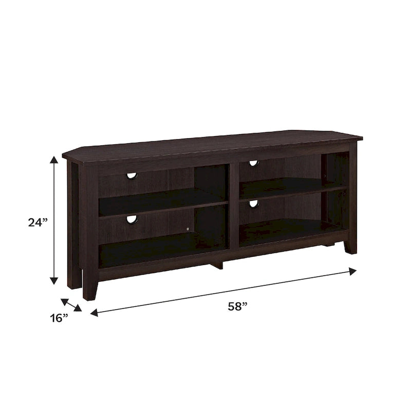 58-inch Corner TV Stand with Adjustable Shelves