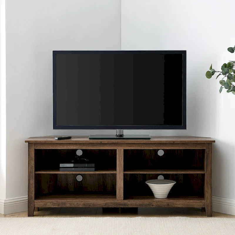 58-inch Corner TV Stand with Adjustable Shelves