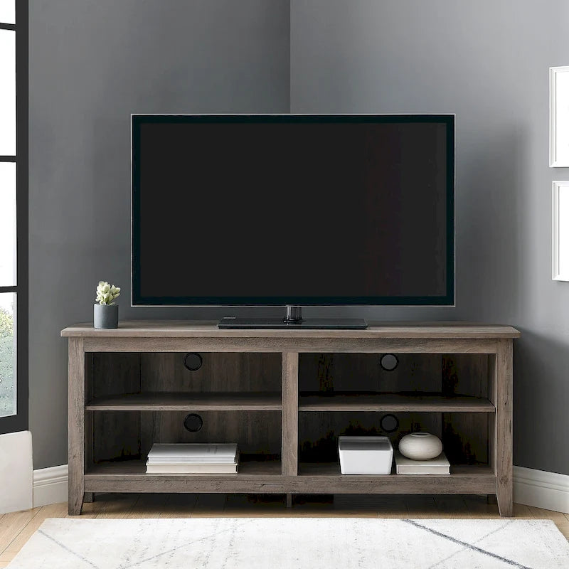58-inch Corner TV Stand with Adjustable Shelves