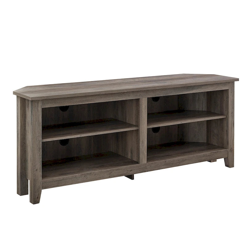 58-inch Corner TV Stand with Adjustable Shelves