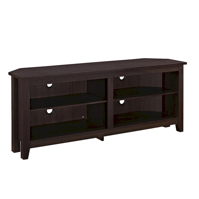 58-inch Corner TV Stand with Adjustable Shelves