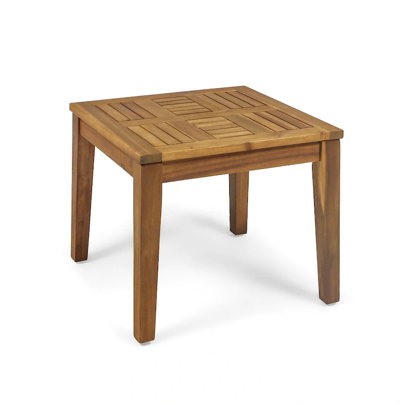 Natural Acacia Wood Outdoor Side Table