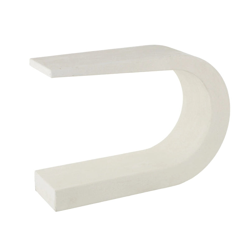 White C-Shaped MDF Console Table - 43.5L x 12W x 25H Inches