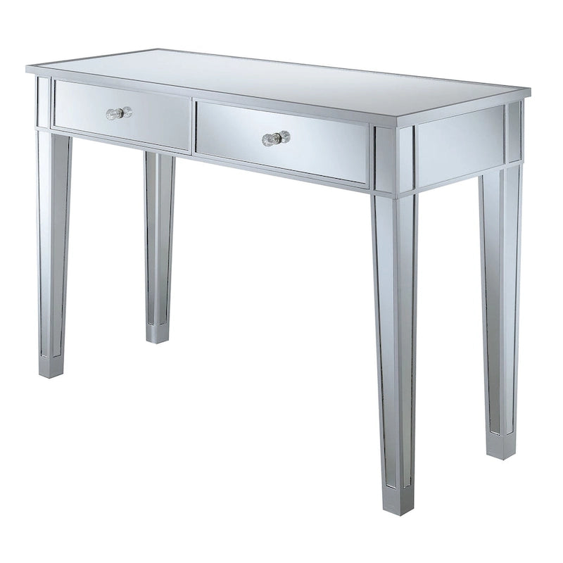 Mirrored 2-Drawer Desk and Console Table