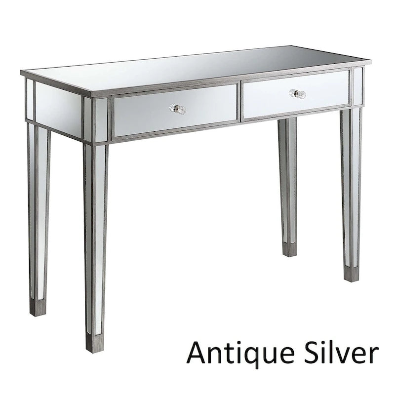 Mirrored 2-Drawer Desk and Console Table