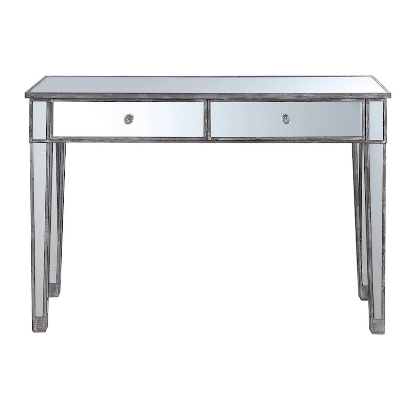 Mirrored 2-Drawer Desk and Console Table
