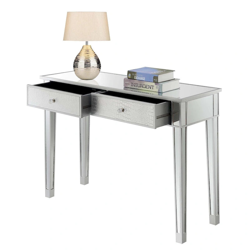 Mirrored 2-Drawer Desk and Console Table