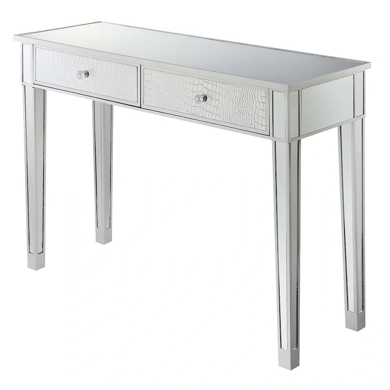 Mirrored 2-Drawer Desk and Console Table