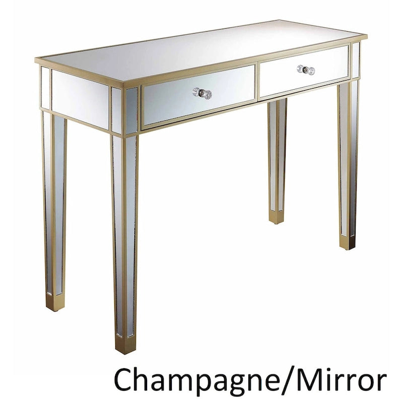 Mirrored 2-Drawer Desk and Console Table
