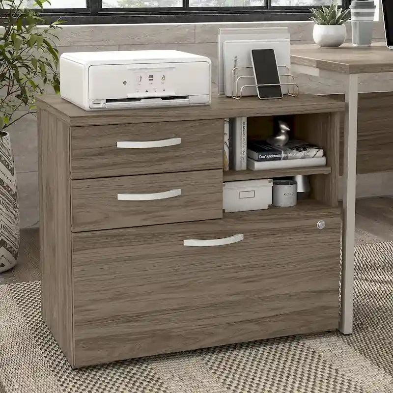 Office Storage Cabinet with Drawers and Shelves