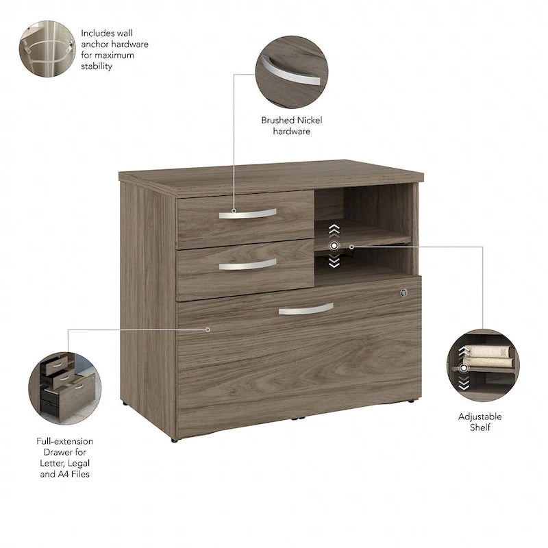 Office Storage Cabinet with Drawers and Shelves