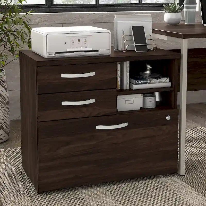 Office Storage Cabinet with Drawers and Shelves