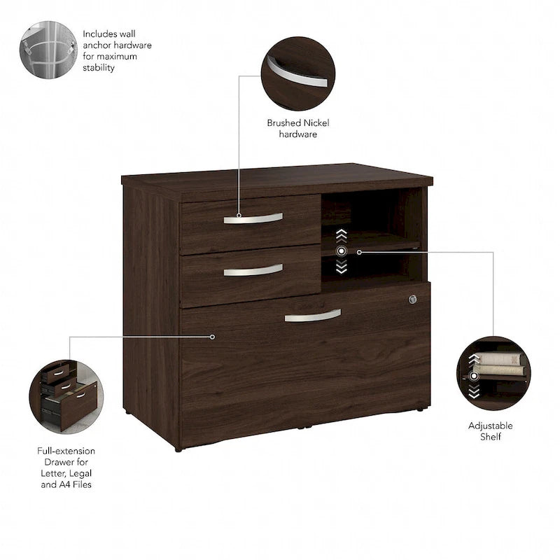 Office Storage Cabinet with Drawers and Shelves