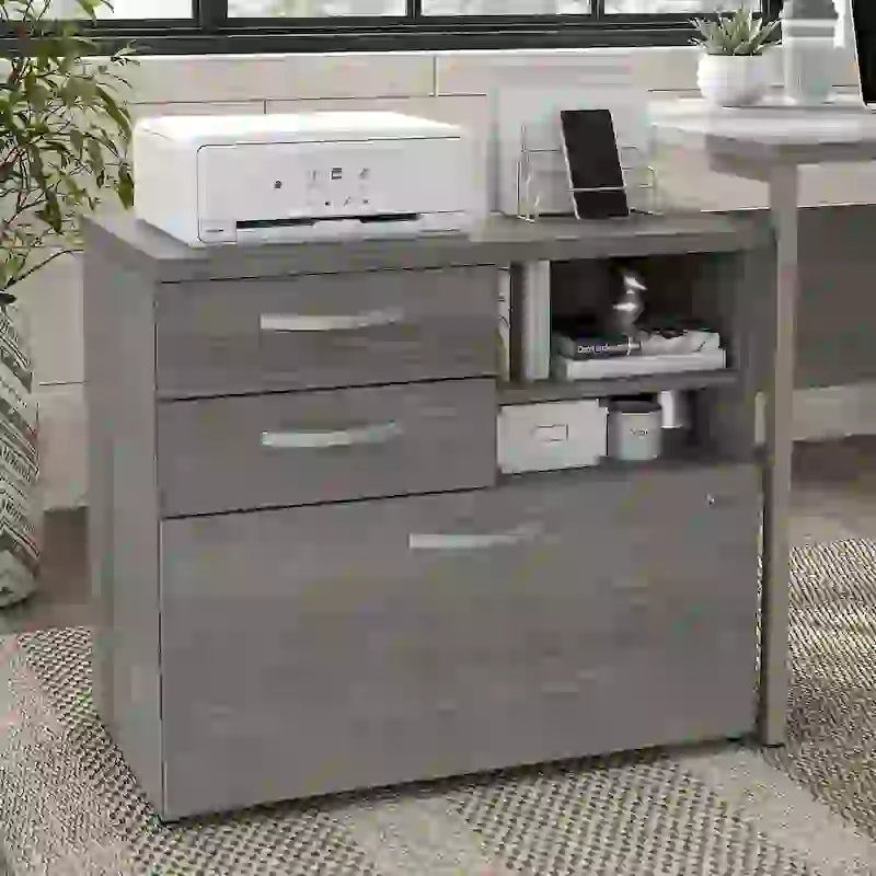 Office Storage Cabinet with Drawers and Shelves