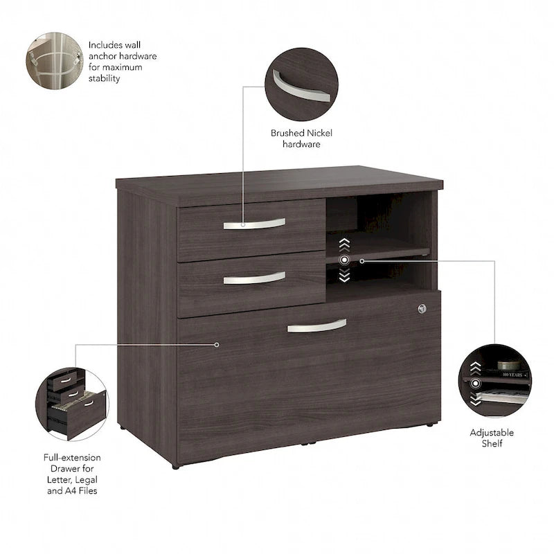 Office Storage Cabinet with Drawers and Shelves