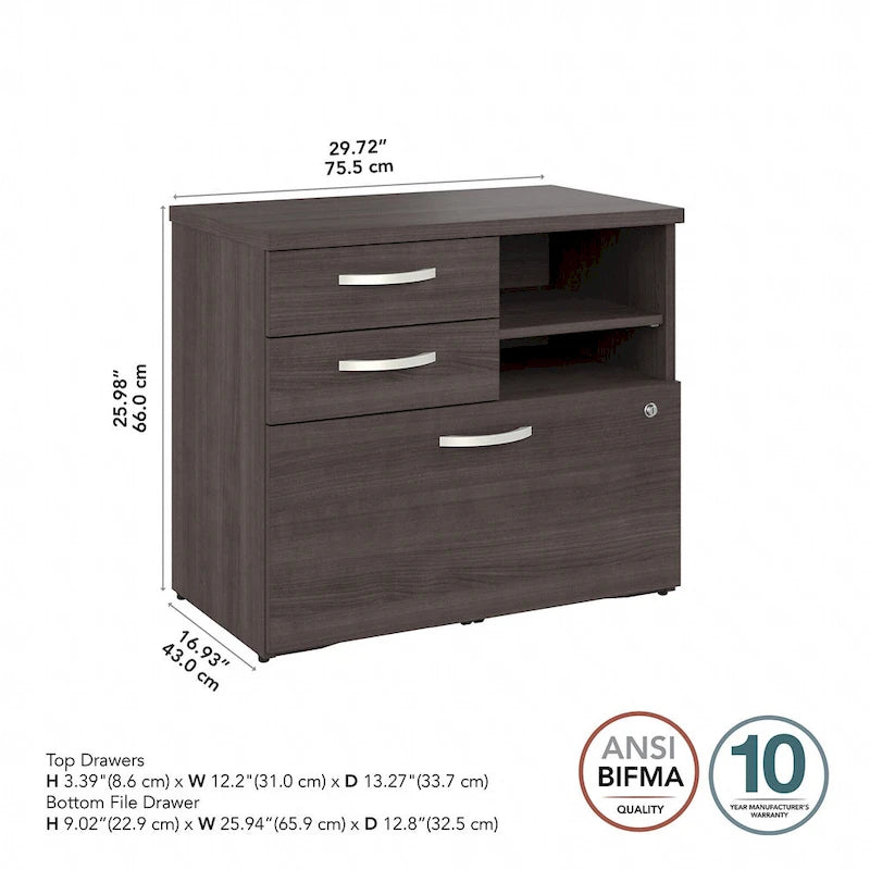 Office Storage Cabinet with Drawers and Shelves