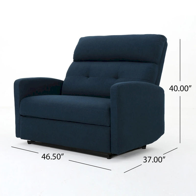 Fabric 2-Seater Recliner Club Chair