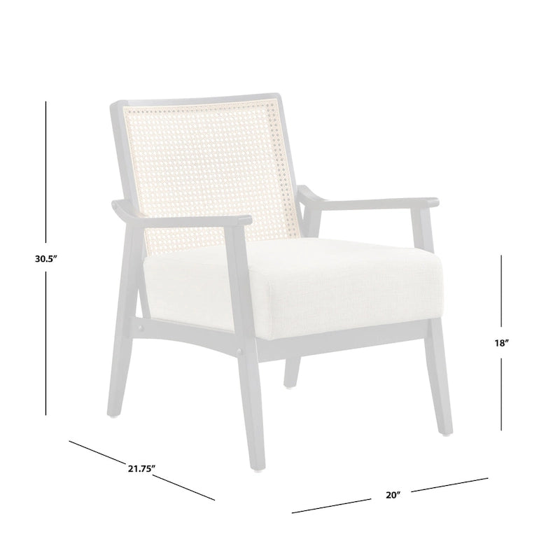 Natural Cane and Solid Wood Accent Chair