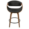 26-Inch Swivel Counter Stools with Bent Wood Legs & Round Footrest (Set of 2)
