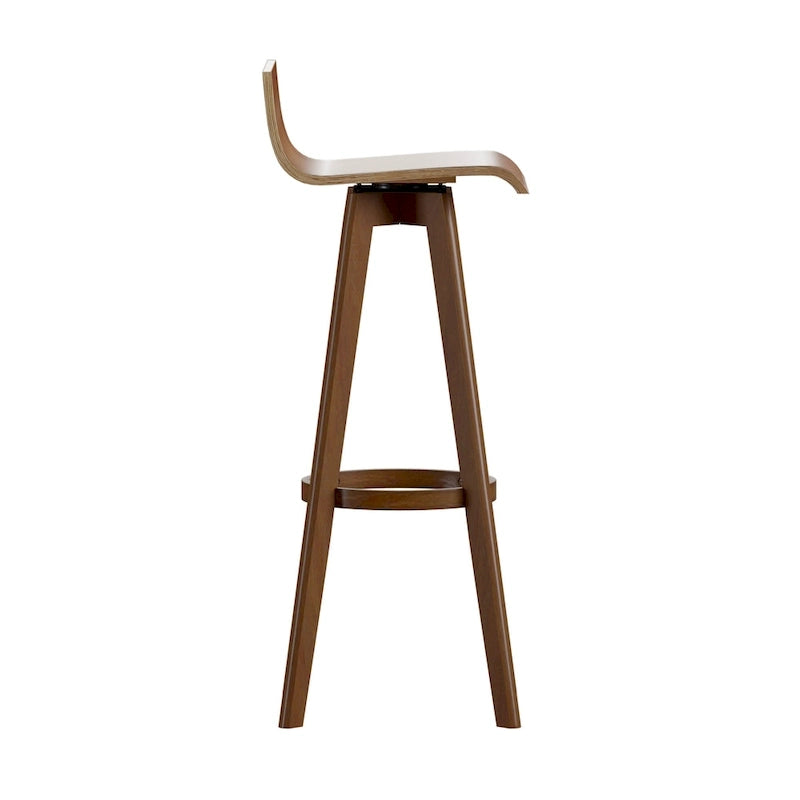 Mid-Century Modern Swivel Wood Stools (Set of 2)