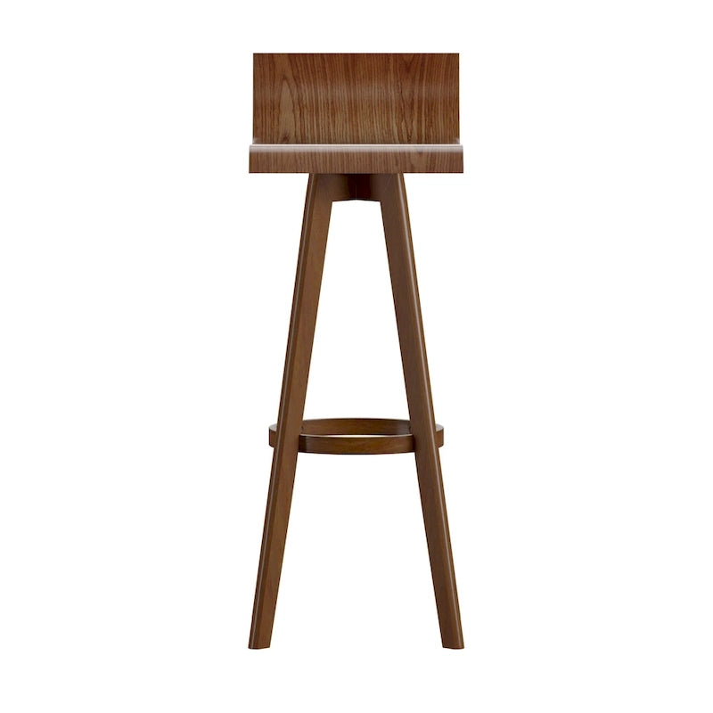 Mid-Century Modern Swivel Wood Stools (Set of 2)