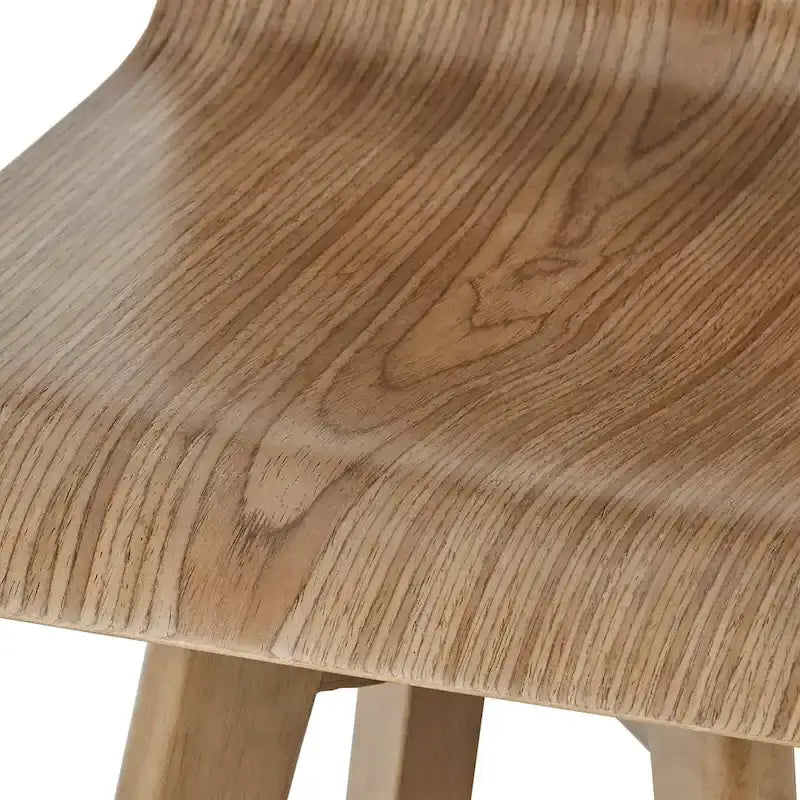 Mid-Century Modern Swivel Wood Stools (Set of 2)