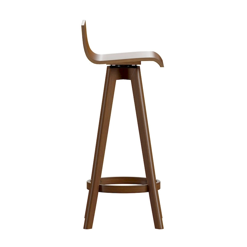 Mid-Century Modern Swivel Wood Stools (Set of 2)