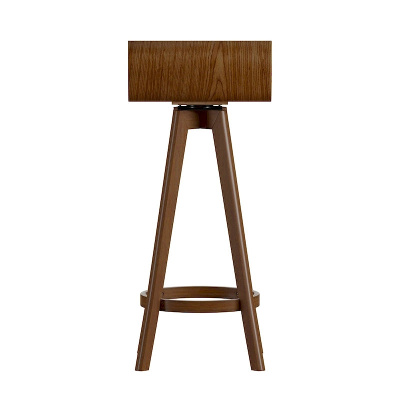 Mid-Century Modern Swivel Wood Stools (Set of 2)