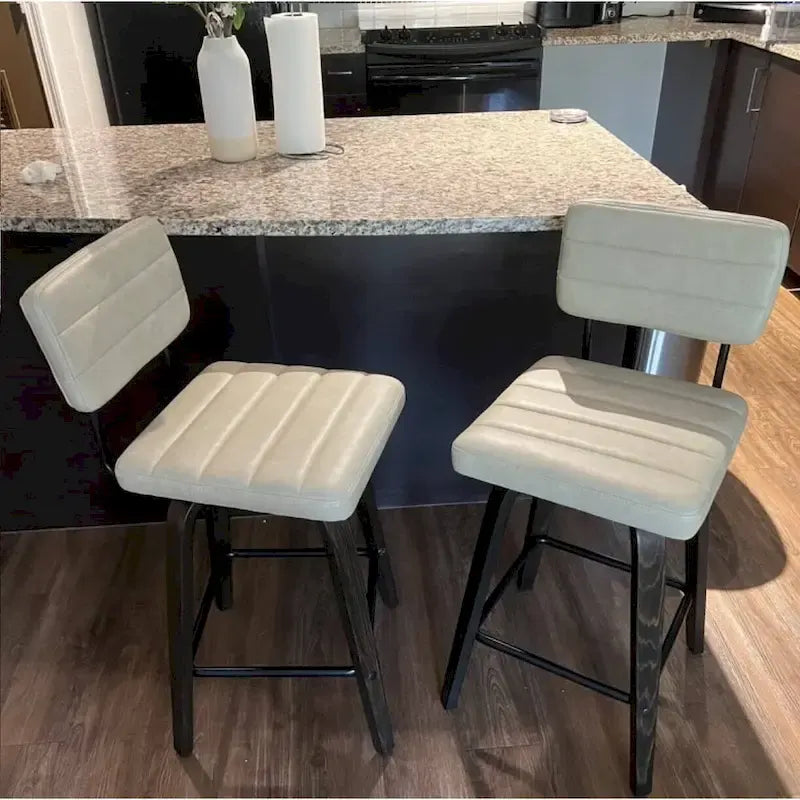 Counter-Height Swivel Bar Stools with Bentwood Legs