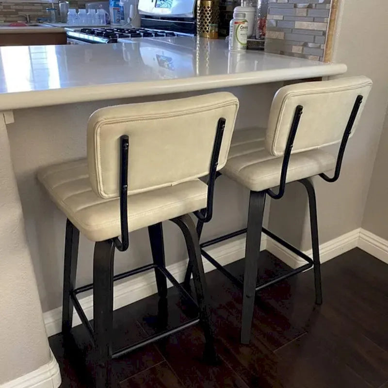 Counter-Height Swivel Bar Stools with Bentwood Legs