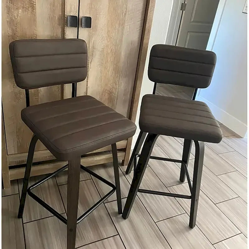 Counter-Height Swivel Bar Stools with Bentwood Legs