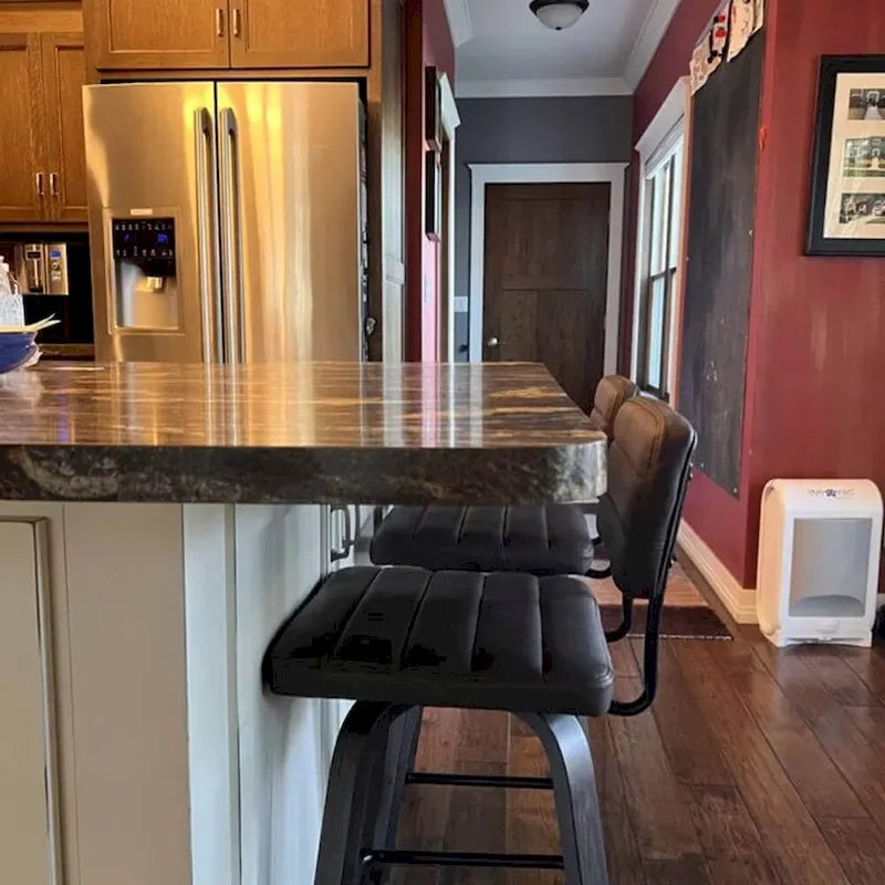 Counter-Height Swivel Bar Stools with Bentwood Legs