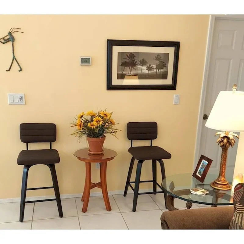 Counter-Height Swivel Bar Stools with Bentwood Legs