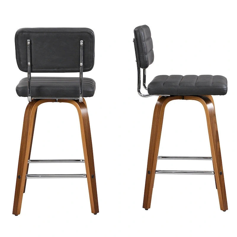 Counter-Height Swivel Bar Stools with Bentwood Legs