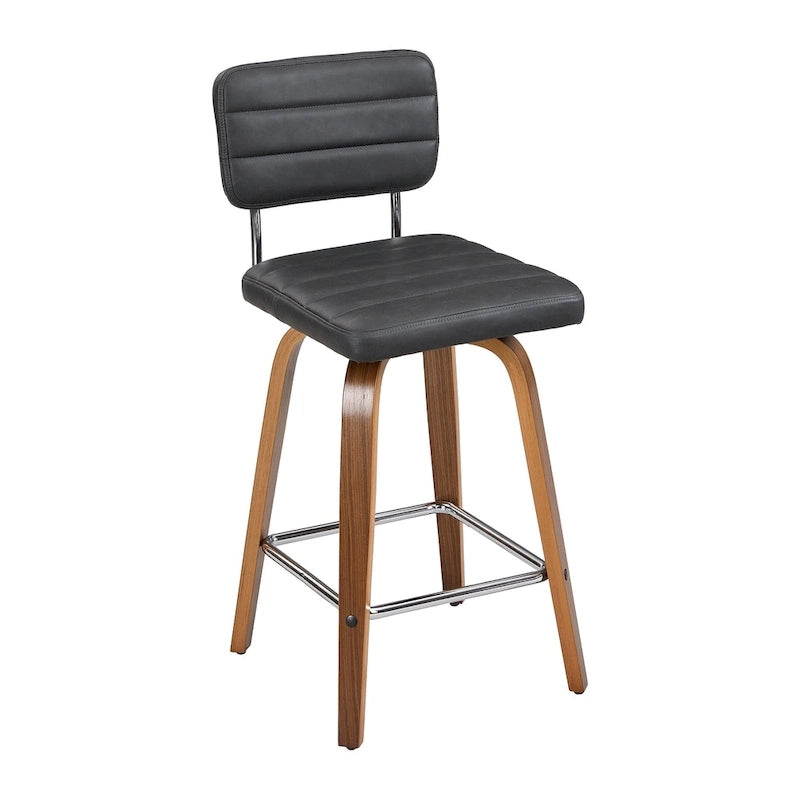 Counter-Height Swivel Bar Stools with Bentwood Legs