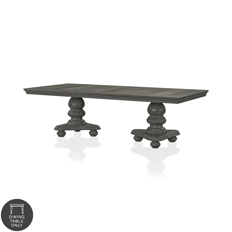 Grey 103-inch Expandable Wood Dining Table