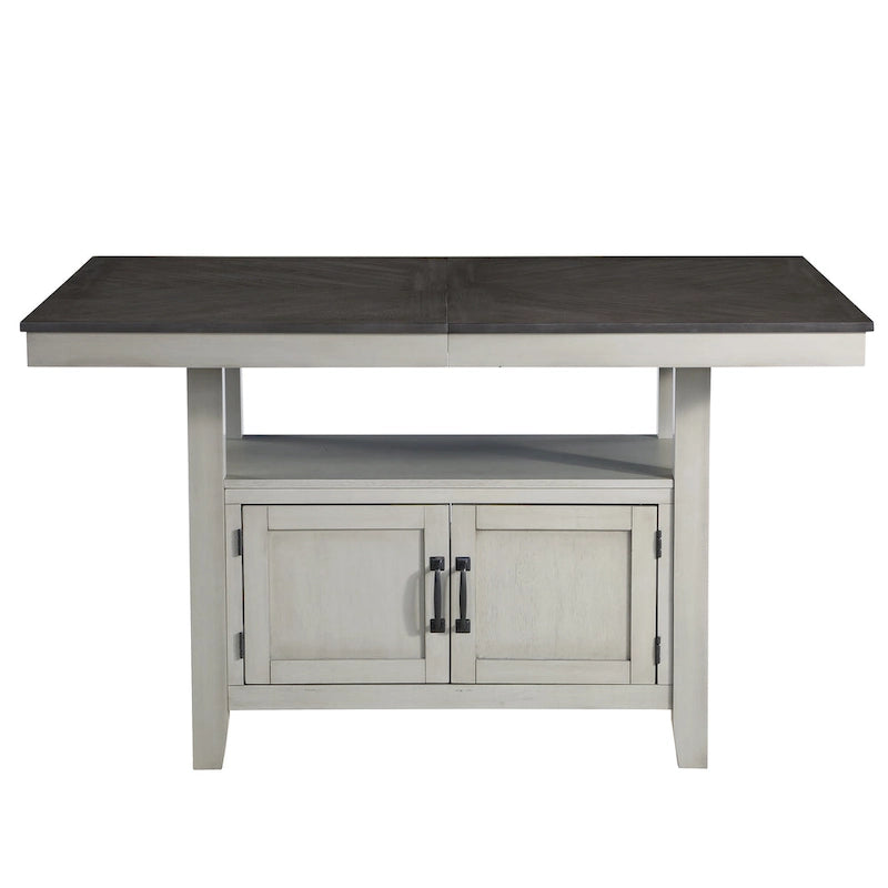 60–80 Inch Extendable Counter Height Dining Table with Storage