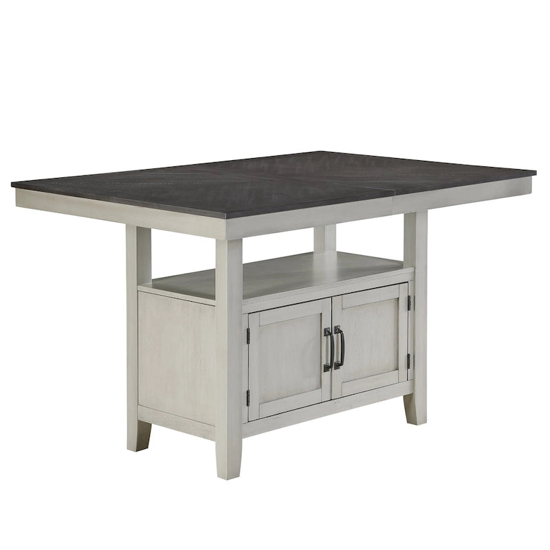 60–80 Inch Extendable Counter Height Dining Table with Storage