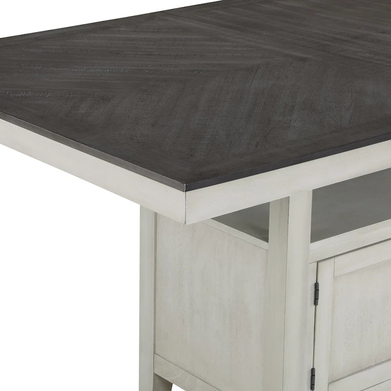 60–80 Inch Extendable Counter Height Dining Table with Storage