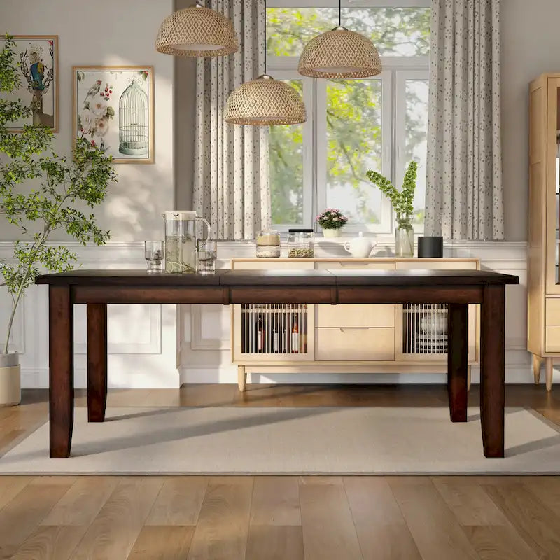 Dark Cherry 78-Inch Extendable Dining Table