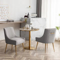 Modern Upholstered Dining or Vanity Chairs, Set of 2 with Rear Handle