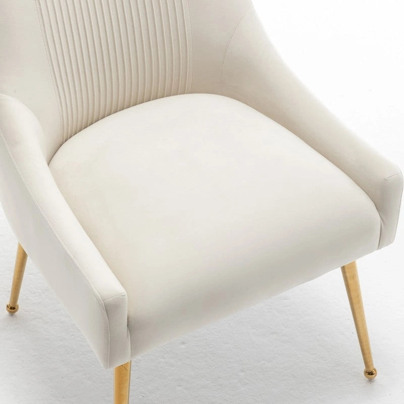 Modern Upholstered Dining or Vanity Chairs, Set of 2 with Rear Handle