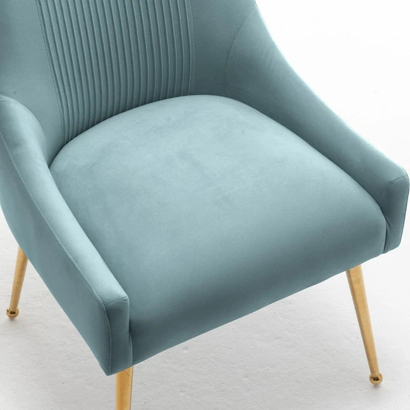 Modern Upholstered Dining or Vanity Chairs, Set of 2 with Rear Handle