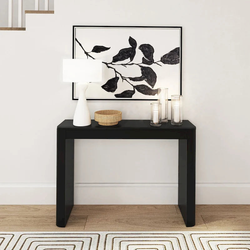 Modern Rounded Solid Wood Console Table - 46