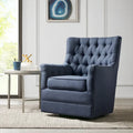360-Degree Swivel Glider Chair with Tufted Velvet Upholstery