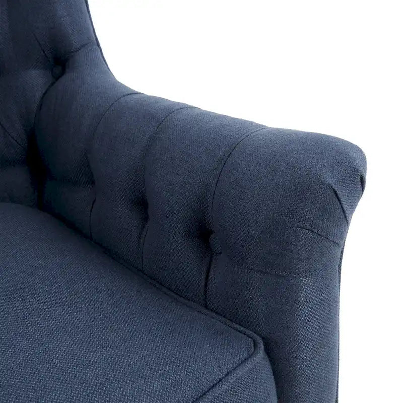 360-Degree Swivel Glider Chair with Tufted Velvet Upholstery