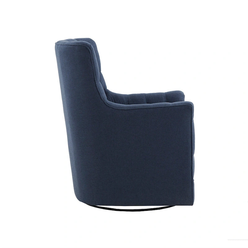 360-Degree Swivel Glider Chair with Tufted Velvet Upholstery