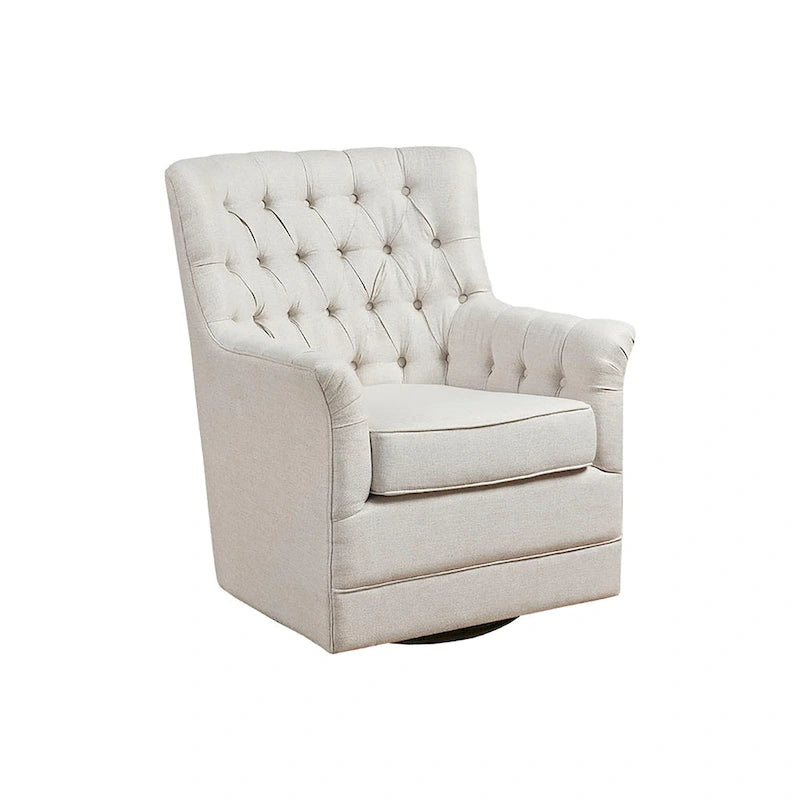 360-Degree Swivel Glider Chair with Tufted Velvet Upholstery